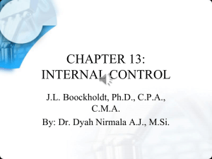 CHAPTER 13: INTERNAL CONTROL