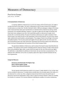 Measures of Democracy – Post Soviet Europe