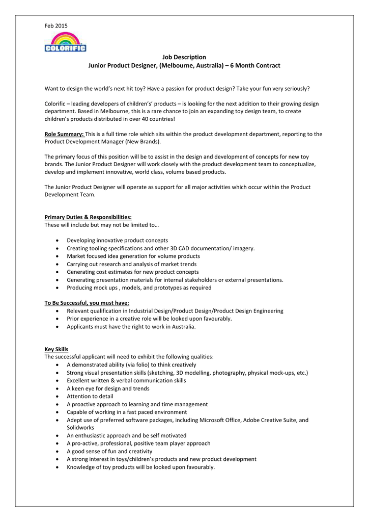 Production Development Manager Job Description The Cover Letter For 