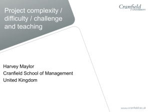 Project complexity/difficulty/challenge and