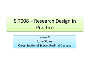 SIT094 * The Collection & Analysis of Quantitative Data