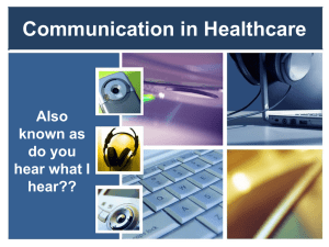 Communication in Healthcare Section 1 Unit 7