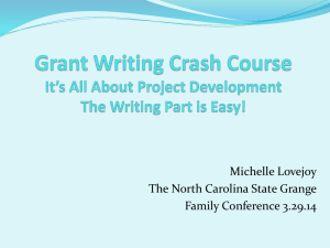 Grant Writing Crash Course All About Project Development The