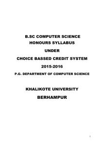 b.sc computer science honours syllabus under choice based credit