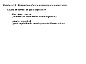 Regulation of gene expression in eukaryotes