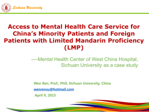4. Access to mental health care services for LMP Patients in China
