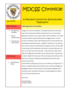 mdcss fall 2015 newsletter - Maryland Council for Social Studies