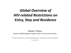Global Overview of HIV-related Restrictions on Entry, Stay