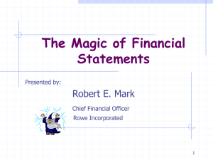 Magic of Financial Statements