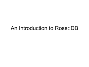 A Quick Immersion Into Rose::DB