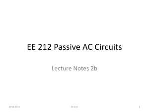 EE 212 Passive AC Circuits