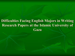 Difficulties Facing English Majors in Writing Research Papers at the