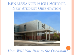 Renaissance High School New Student Orientation 2015