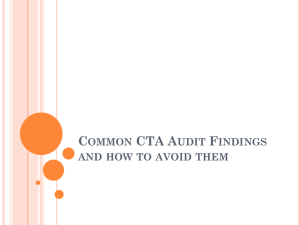 CTA Audit Findings - Colorado State Plan CTE