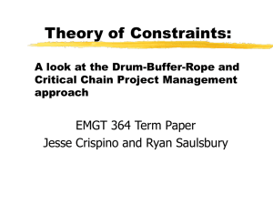 Theory of Constraints: A look at the Drum-Buffer