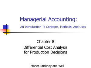 Managerial Accounting: An Introduction To Concepts, Methods, And