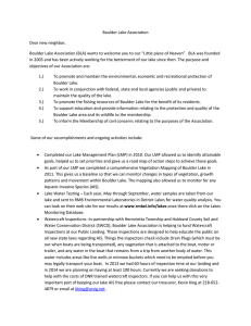 Boulder Lake Association Dear new neighbor, Boulder Lake