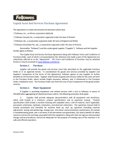 Capital Asset and Services Purchase Agreement