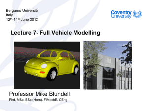 Bergamo Lecture 7 - Full Vehicle Modelling