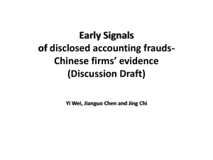 Early Signals of disclosed accounting frauds