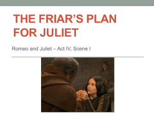 The Friar's Plan for Juliet