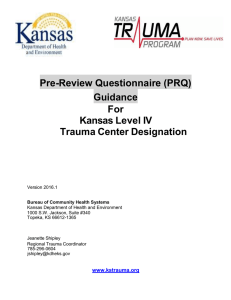 (PRQ) Guidance For Kansas Level IV Trauma Center Designation