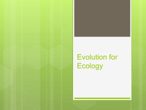 Evolution for Ecology