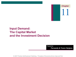 CHAPTER 11: Input Demand: The Capital Market and the