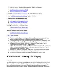 Conditions of Learning (R. Gagne)