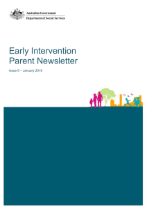 Early Intervention Parent Newsletter January 2016