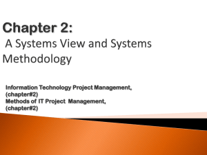 Chapter 2: A Systems View and Systems Methodology