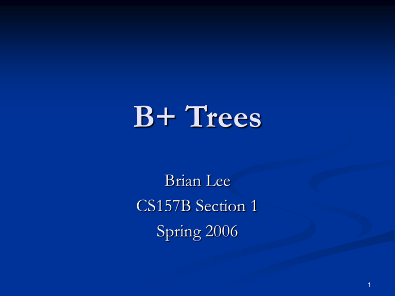 Inserting Into B+ Trees