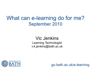 What can e-learning do for me?