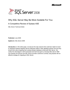 A Competitive Review of Sybase ASE