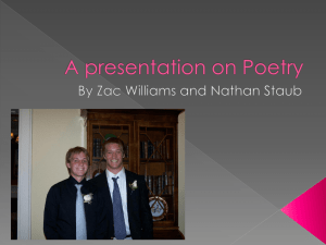 A presentation on Poetry - Ms. Beach Buford High School