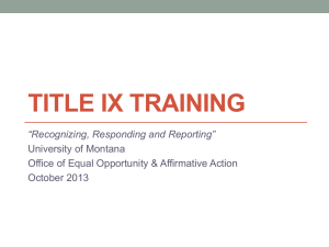 Title IX Training - University of Montana