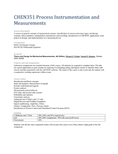 CHEN351 Process Instrumentation and Measurements Course