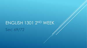 English 1301 2nd week