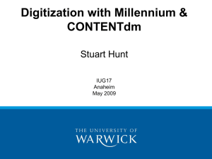Digitization with Millennium & CONTENTdm