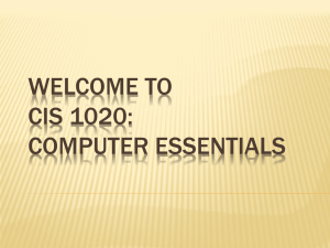 Welcome to CIS 1020: Computer Essentials