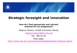 Strategic foresight and acacemic writing How do I find appropriate
