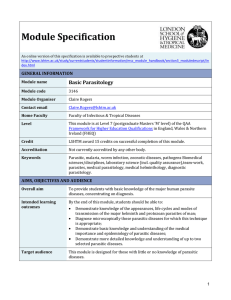 3146 Basic Parasitology Module Specification