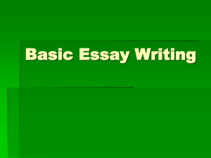 Basic Essay Writing PowerPoint