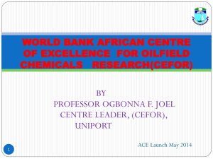 Presentation by Prof. Ogbonna F. Joel,Centre leader, (CEFOR) Uniport