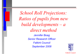 Ratios of pupils from new build developments