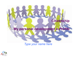 Citizenship – My personal development e