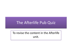 Lesson 1 The Afterlife Pub Quiz