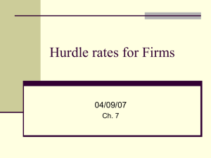 Hurdle rates for Firms (part 1)