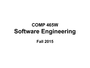 COMP 465W: Software Engineering