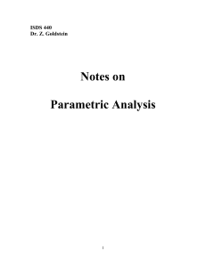 Notes on Parametric Analysis